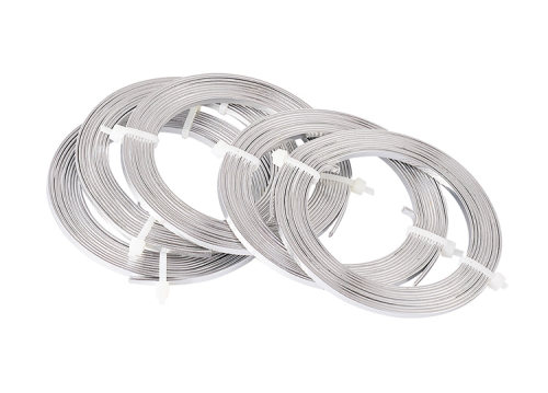 Beadthoven 5 Rotoli Di Filo Piatto In Alluminio Argento 10 Metri - Larghezza 3 Mm, Flessibile Per Creazione Gioielli, Sculture E Fai Da Te