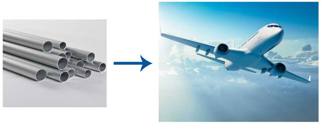 Aluminum tube for aircraft