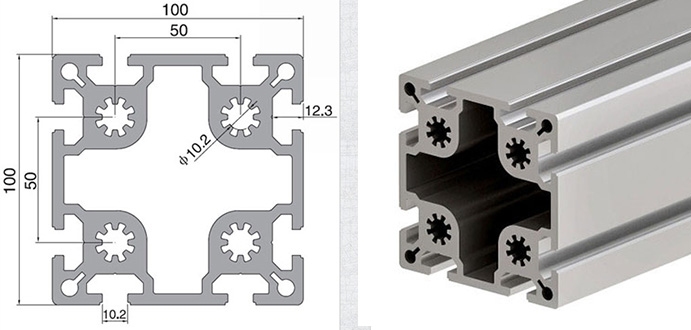 100 series T Slot Aluminium Extrusion