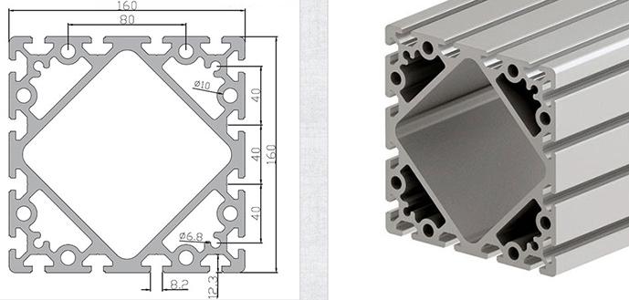 160 Series T-slot aluminum framing