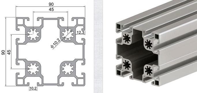 90 Series T-slot aluminum framing