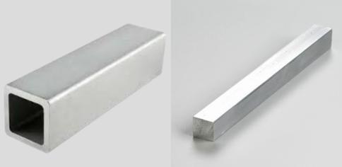 hollow and solid aluminium square bars