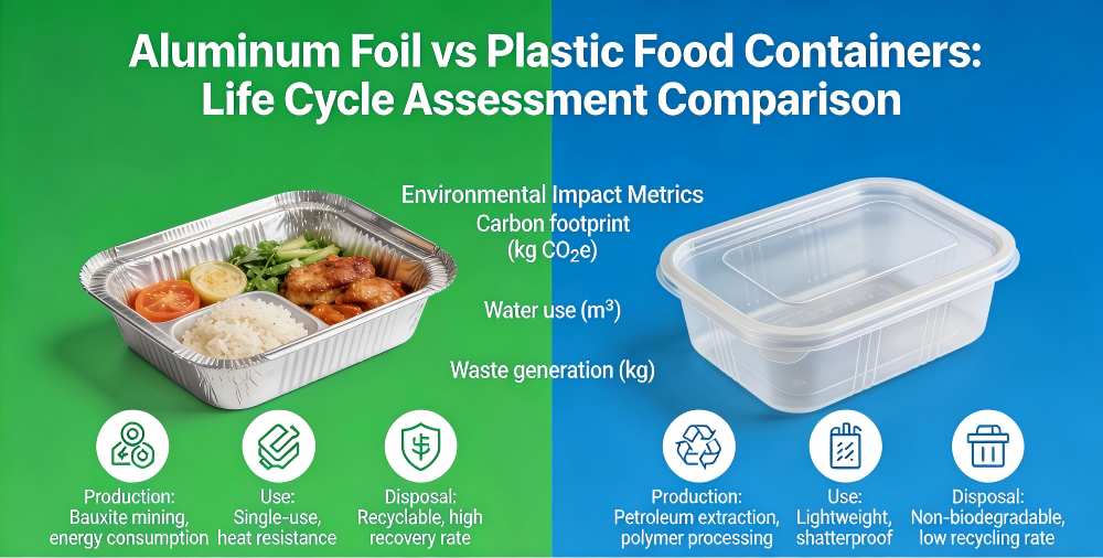 Aluminum foil food container vs Plastic food container LCA