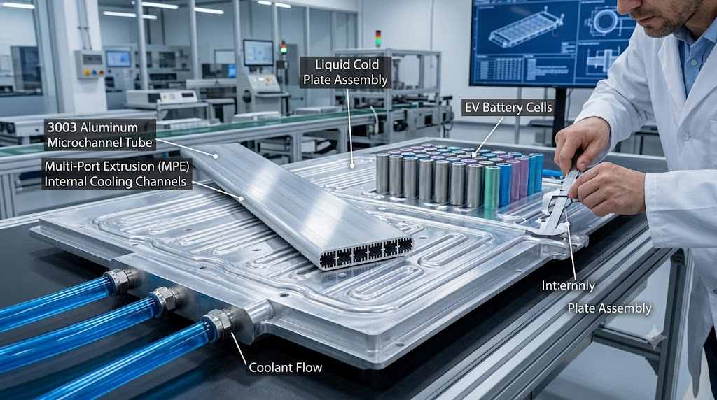 3003 aluminum microchannel tube for EV Battery Liquid Cold Plates use