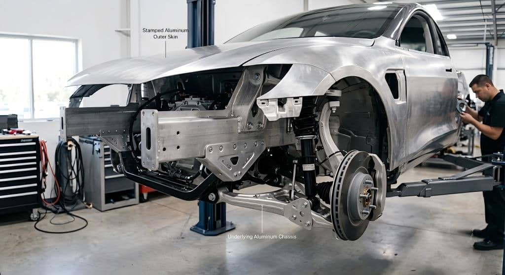 High-end EVs utilize stamped aluminum sheets for outer skin panels