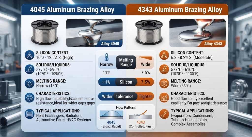 4045 vs. 4343 Aluminum Brazing Alloy
