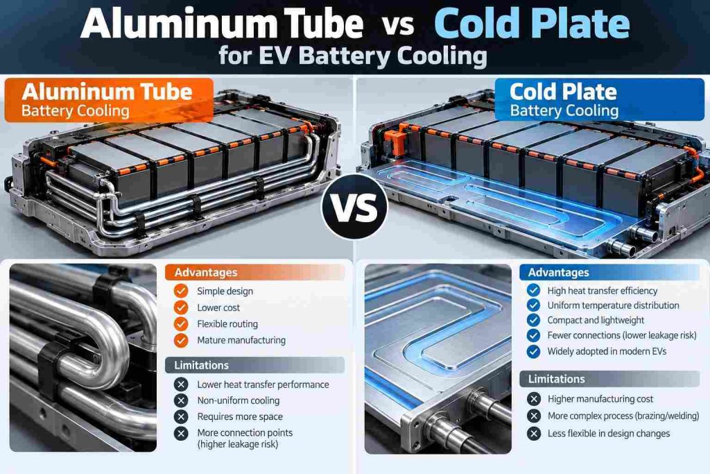 Aluminum Tube vs Cold Plate for EV Battery Cooling